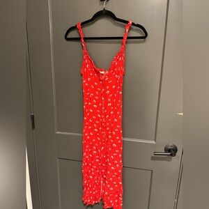 Aritzia Red Floral Dress